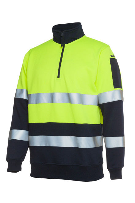 Hi Vis 1/2 Zip (D+N) Fleecy Sweat